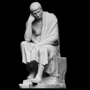 Statue of a seated philosopher I 38 cm I The Thinker Sculpture I Philosophy, Ancient Greek Statue I 3D Printed Sculpture | Size Option