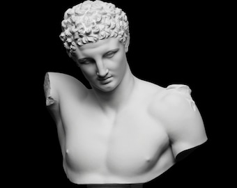 マーキュリー胸像彫刻（大） - ローマ神ヘルメス胸像 鋳造大理石製