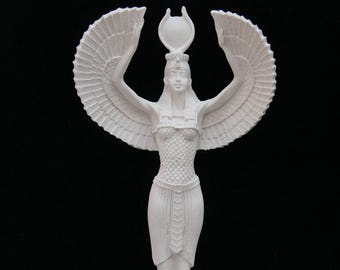 33 cm, Egyptian Goddess Isis Open Wings Statue ,Polyester, Large God Statue Sculptures, Isis Statue, Gift for Her, Home Decor, Altar Statue