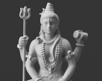 Shiva Statue, Shiva in Meditation on Tiger Skin, Spiritual Statue, Meditation Statue, 3D Printed Sculpture, Different Color, Size Options
