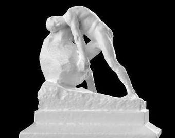 Sisyphus Statue, 38 cm, Sisyphus who pushes the Eternal Boulder, Symbol of Optimism, Sisyphos Statue, Custom Greek Statue, Mythology Statue