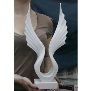 Angel Wings Figurine, Polyester, 43 cm, Abstract Wing Statue, Eagle Wings Statue, Abstract Phoenix Statue, Wing Decor, Modern Wing Statue