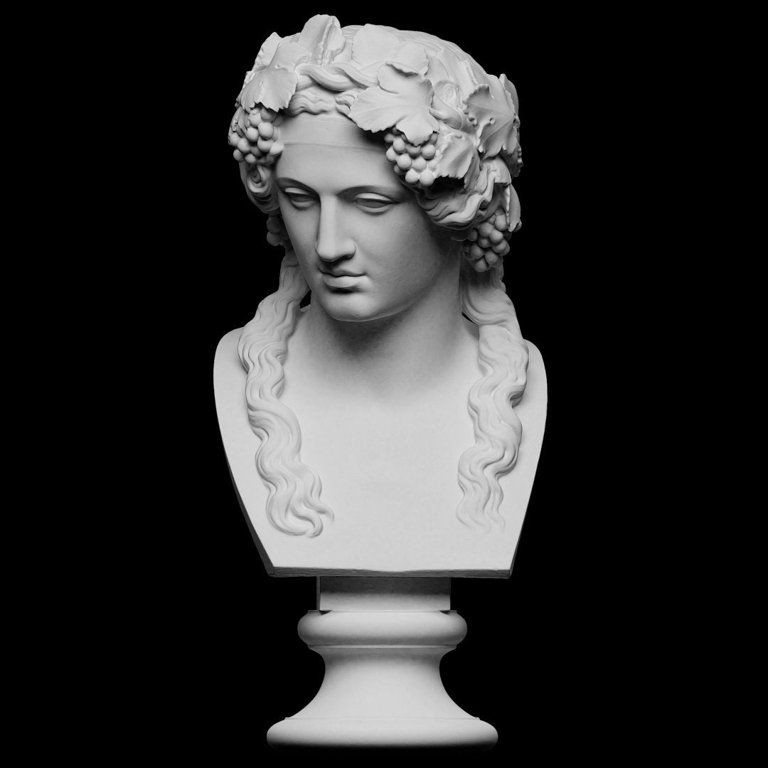 Head of Bacchus Dionysus Bust Wine God Shelf Decor Home Etsy