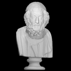 Homer Bust, 38 cm, Portrait of Homer, Blind Type, Poet Bust I Odysseus I Epic Poem I Odyssey I Iliad I | 3D Printed | Different Color & Size