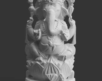 Ganesh on Lotus Statue, Hindu God of Success Sculpture for Home Altar, Yoga Studio Decor, Remover of Obstacles Spiritual Gift, Multi Size