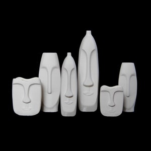 Moai Vases, Modern Vases | Bookshelf Decor, Home Decor | 3D Printed Sculpture |