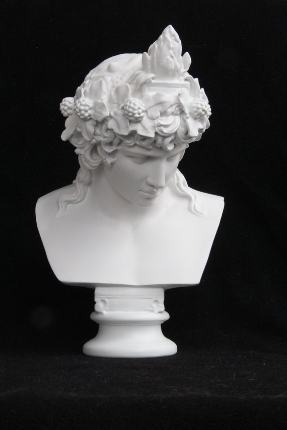 Dionysus Bust, 38 cm, Ancient Bust, Greek God of Wine, Dionysus Sculpture Wine God, Roman Bust, Greek Bust, God Bust, Dionysus Statue