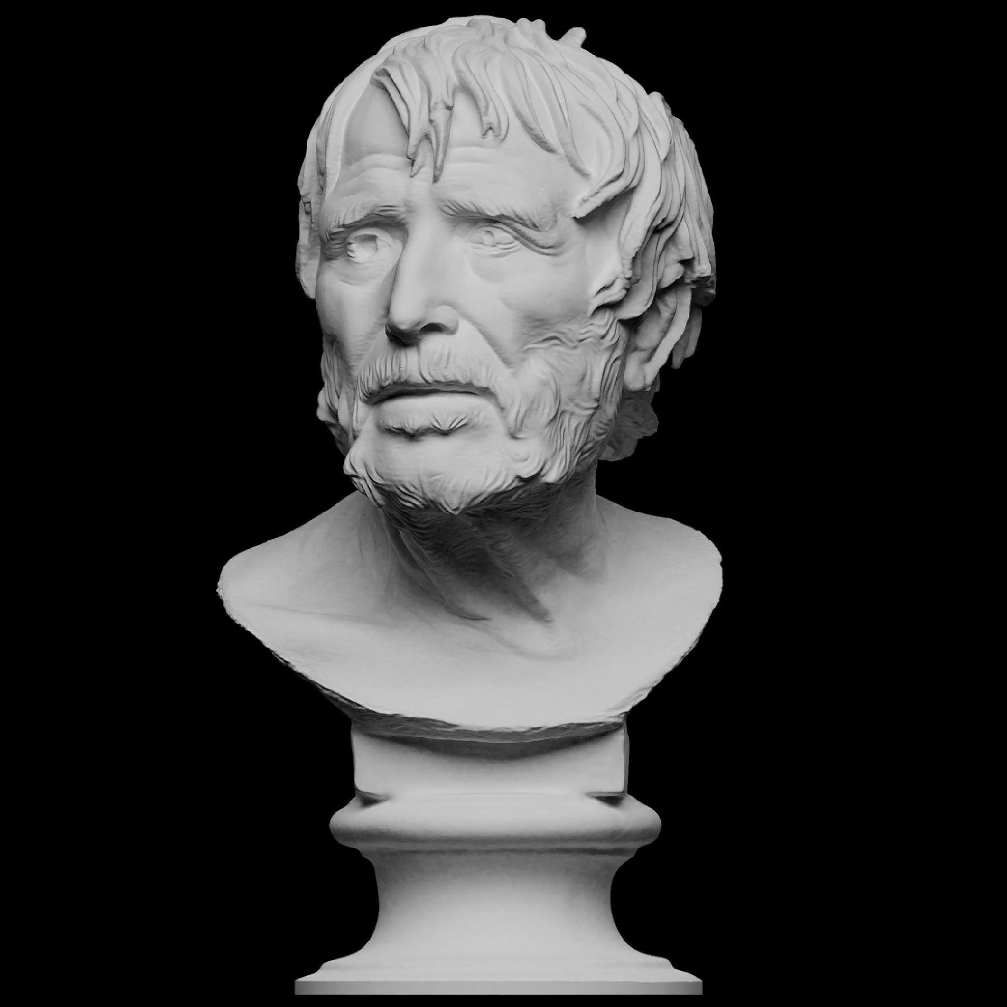 Seneca Bust, 38 cm, Pseudo-Seneca, Portrait of Hesiod, Seneca, Hesiod Bust, Ancient Bust, Leader Bust I 3D Printed | Different Color & Size