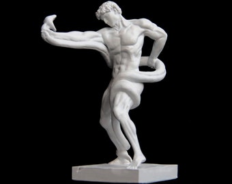 An Athlete Wrestling with a Python | 38 cm I Frederic Leighton | Athlete Statue | Ancient Greek Statue | Different Color & Size Option