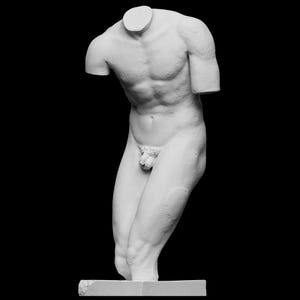 The Valentini Torso, 38 cm, Naked Body Sculpture, White-Black Statue, Home Decor, Figurative Sculpture, Torso Statue, Torso decor, Figurine