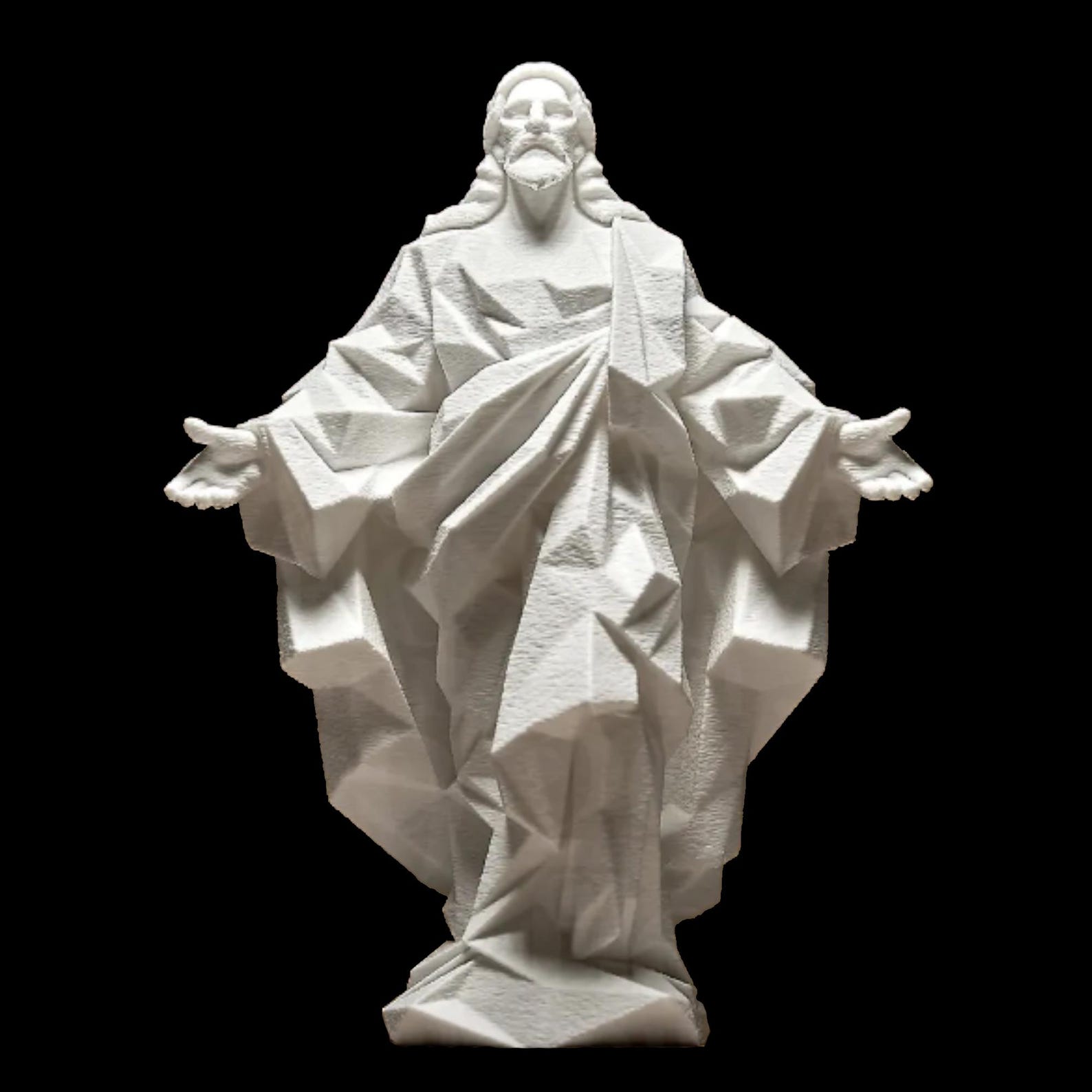 Jesus Geometric Geometric Jesus Statue, Low Poly Christ Sculpture, Modern Religious Art ...