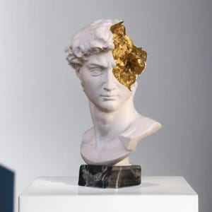David Bust by Michelangelo, 38 cm, Michaelangelo Bust, Greek Statue, Modern Art Sculpture, David Bust, David Sculpture, Michaelangelo Statue