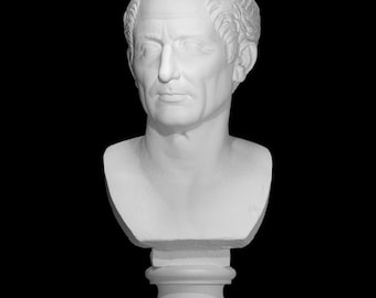 Buste de Caius Julius Caesar, 38 cm, César Farnèse, buste de César Auguste, buste antique, histoire romaine, buste antique, statue d'empereur, impression 3D
