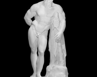 Farnese Hercules Statue, 38 cm,  Hercules Sculpture, Ancient Statue, 3D Printed Sculpture, Office, Shelf Decor, Different Color Size Option