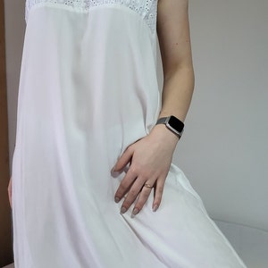 Koouy-100% cotton, combined with floral cotton, handmade, light, for soft skin, practical women&#39;s night chirt for summer, made in Lithuania.