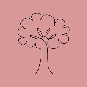 Rysunek drzewa pojedynczą linią - SVG - PNG - PDF - Projekt graficzny - Wektor - diy - dzieci - Zrób to sam - Clipart - Rękodzieło - Papier - Tworzenie kartek