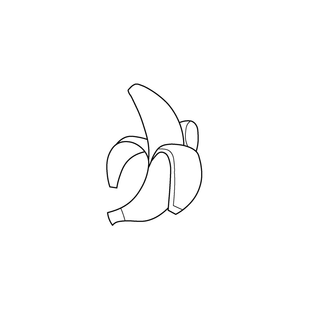 Banana Drawing SVG PNG PDF Graphic Design Vector Diy Kids Do It