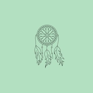 Web of Dreams - Dibujo de atrapasueños - Idea de tatuaje - SVG - PNG - PDF - Mágico - Perfecto para manualidades y decoración del hogar