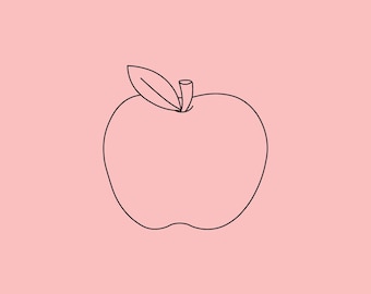 Apple Drawing - SVG - PNG - PDF - Graphic Design - Vector - diy - kids - Do It Yourself - Clipart - Crafts - Craft - Paper - Card Making