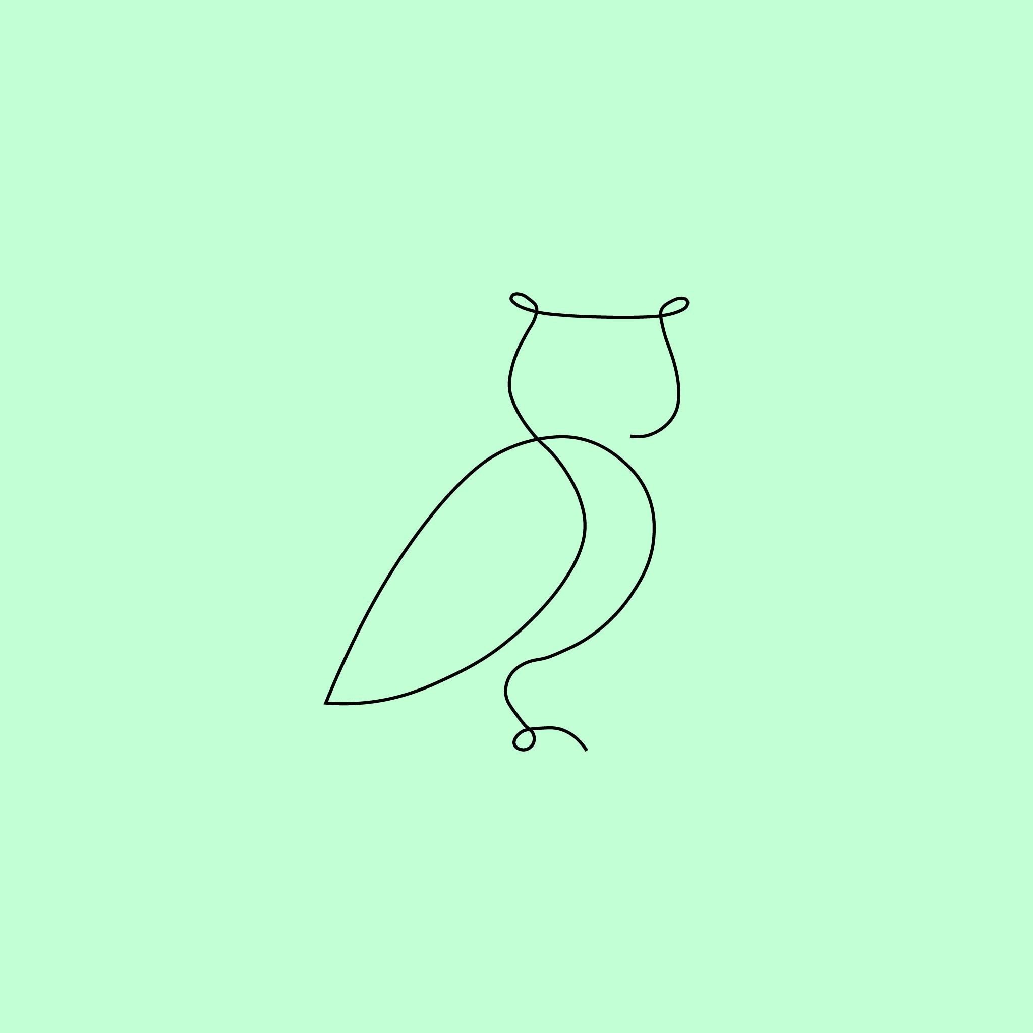 Owl Line Art: SVG, PNG, PDF Vector Graphic (Digital Download)