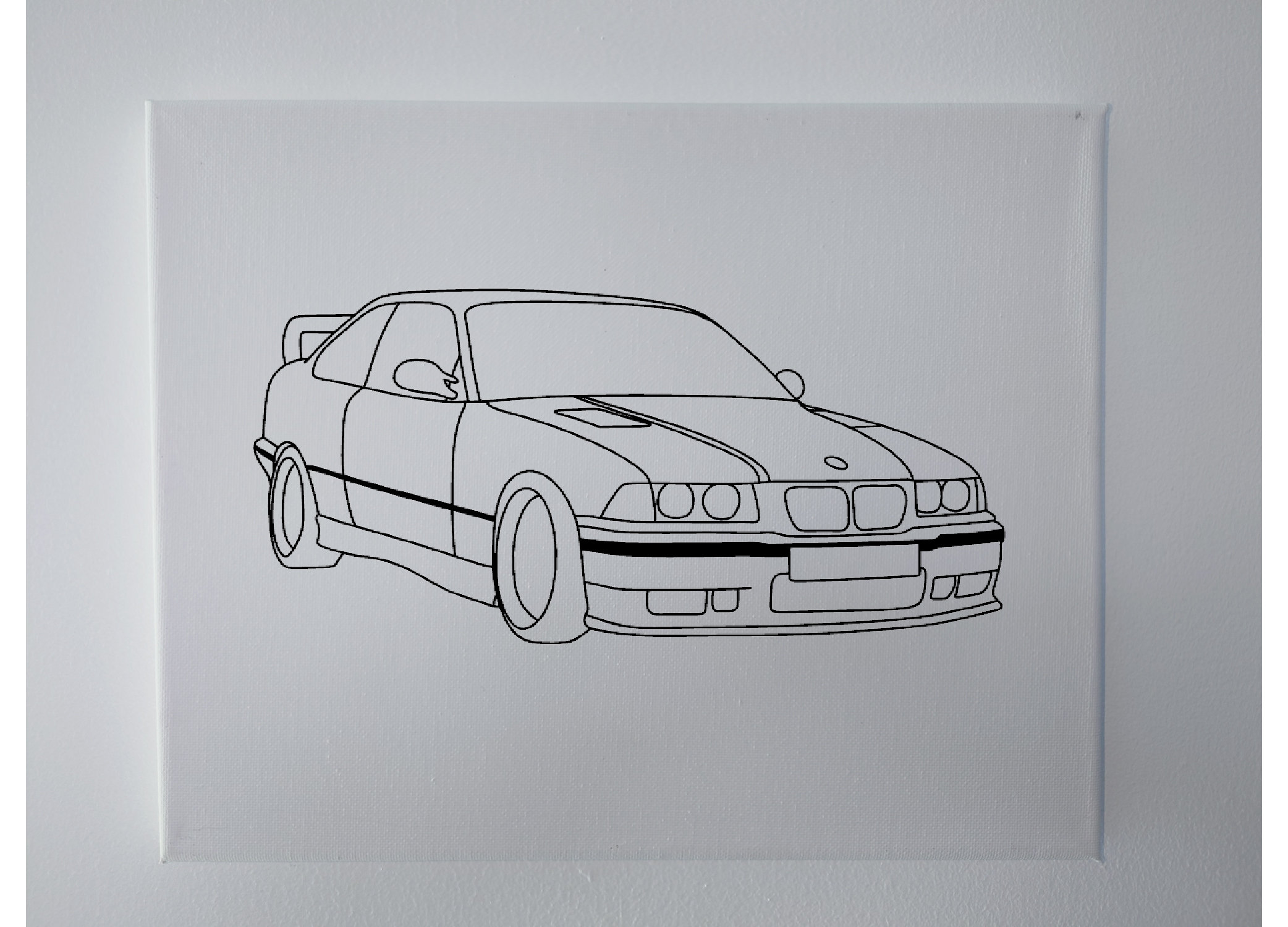 Décoration Murale BMW E36 En Métal - Silhouette 70 Cm - Cabrio, Coupe, M3, Touring - Neuf