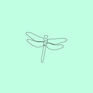 Single Line Dragonfly Drawing: Minimalist Tattoo Design (SVG, PNG, PDF)
