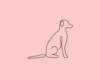 Dog Drawing - Tattoo Idea - SVG - PNG - PDF - Graphic Design - Vector - diy - Clipart - Crafts - Craft - Paper - Card Making - Single Line