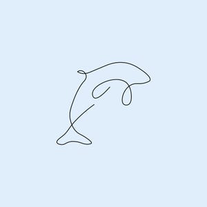 Einzeiliger Delfin Zeichnung - Tattoo-Idee - SVG - PNG - PDF - Grafikdesign - Vektor - diy - Clipart - Basteln - Handwerk - Papier - Kartenherstellung