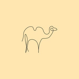 Disegno di cammello a linea singola - Idea tatuaggio - SVG - PNG - PDF - Grafica - Vettore - fai da te - Clipart - Artigianato - Artigianato - Carta - Creazione di biglietti