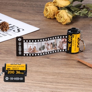 Custom Photos Film Camera Roll Keychain Film with Spotify code Graduation Gift Birthday giftChristmas Gifts image 1