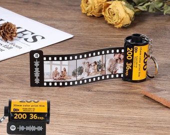 Aangepaste foto's Film Camerarol Sleutelhanger Film met Spotify-code Afstudeercadeau| Verjaardagscadeau | Kerstcadeaus