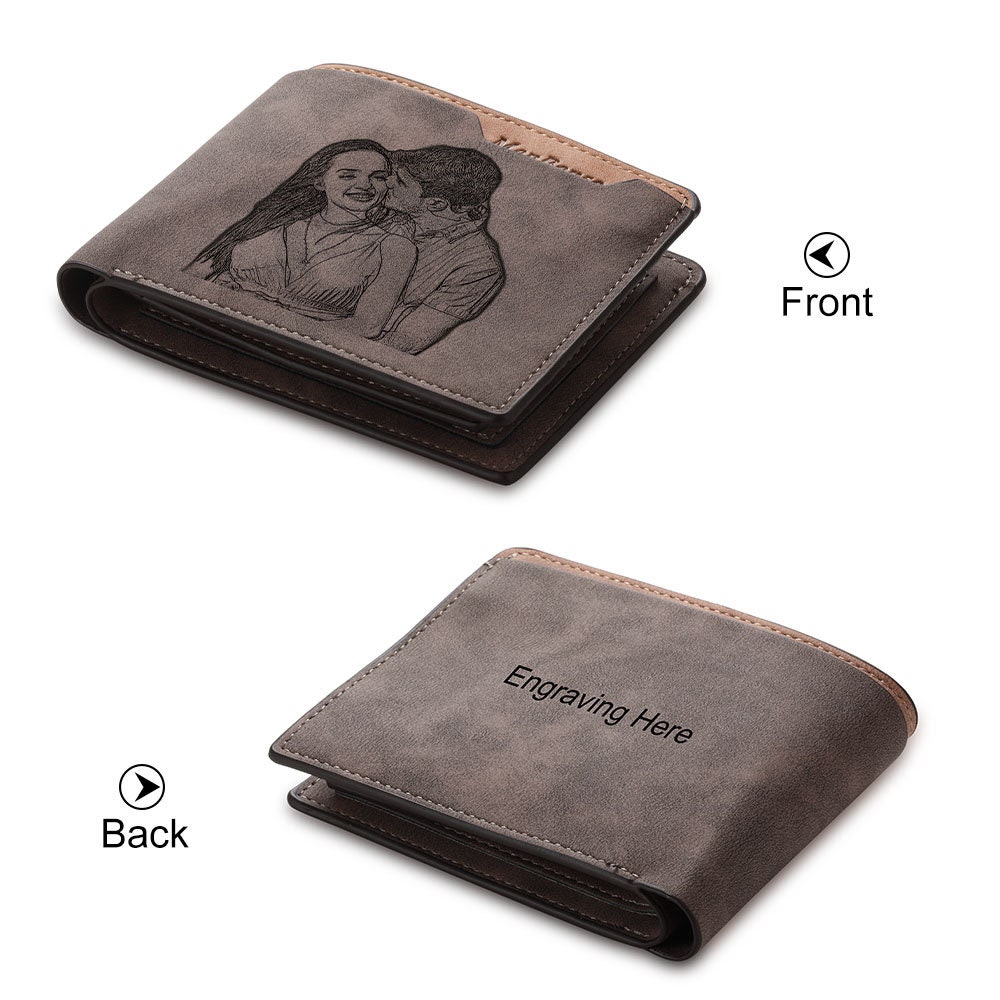 Discover Personalised Men's Wallet, Genuine Leather Wallet,Custom Photo Wallet