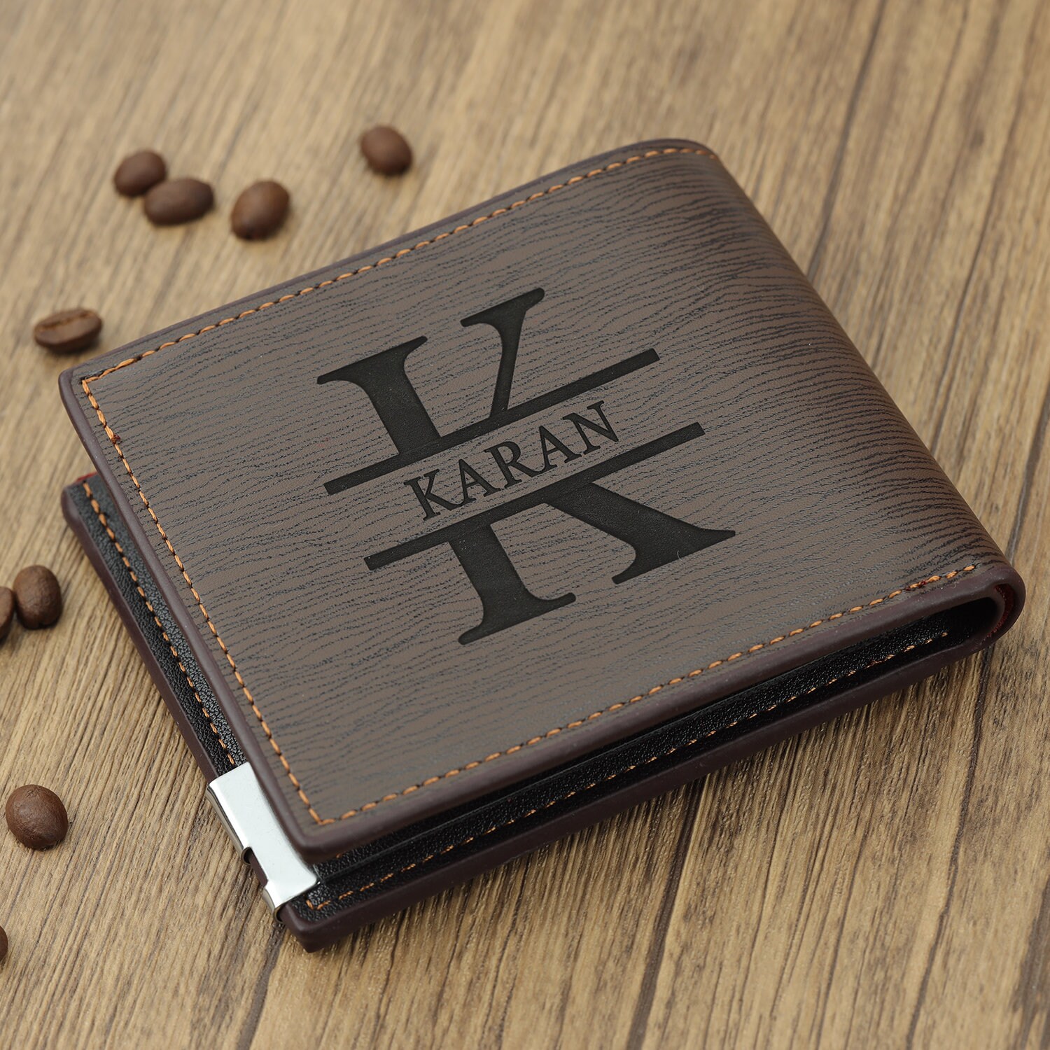 Discover Personalized Engraved Photo Leather Wallet, Custom Men's Wallet