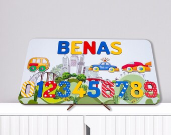 Personalized Puzzle, Custom Name Puzzle, Montessori Baby Toys, Busy Board, Wooden Numbers, Sensory board, Toddler Busy Board, Easter Gift