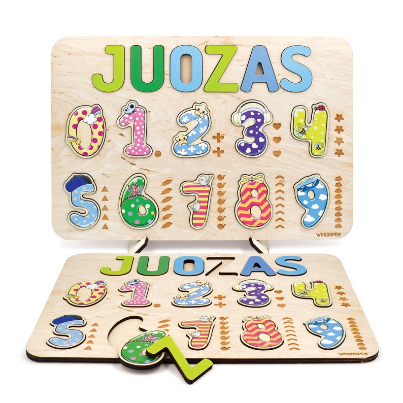 Customized Name Puzzle with Numbers The Perfect Gift for Kids and Babies. Make Your Baby Feel Extra Special with Personalized Gifts SPORTY SPRING
