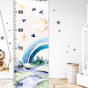 Personalisierte Baby Messlatte, Messlatte, Messlatte, Messlatte, Lineal, Stoff Wandtattoo, Taufe Geschenk Junge, Willkommen Baby Geschenk