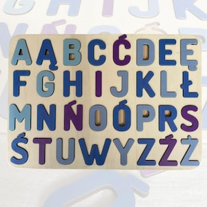 Montessori Deutsch Alphabet Puzzle: Personalisiertes Holzlernspielzeug, Geschenk zum Schulanfang