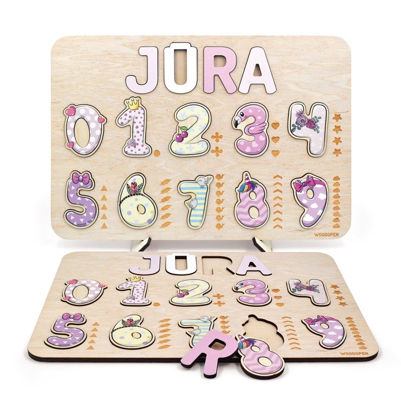 Customized Name Puzzle with Numbers The Perfect Gift for Kids and Babies. Make Your Baby Feel Extra Special with Personalized Gifts image 5