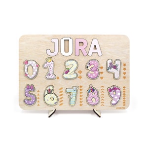 Customized Name Puzzle with Numbers The Perfect Gift for Kids and Babies. Make Your Baby Feel Extra Special with Personalized Gifts CROWNED ROSE