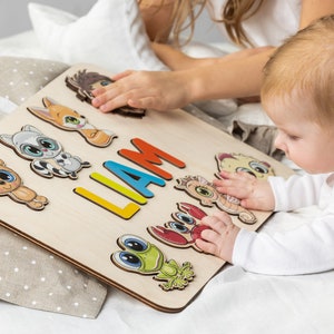 Tablica manipulacyjna Montessori, Spersonalizowana układanka, Puzzle z imieniem, Niestandardowa tablica manipulacyjna z imieniem, Zabawki edukacyjne, Puzzle z imieniem dla malucha, Tablica manipulacyjna dla dziecka