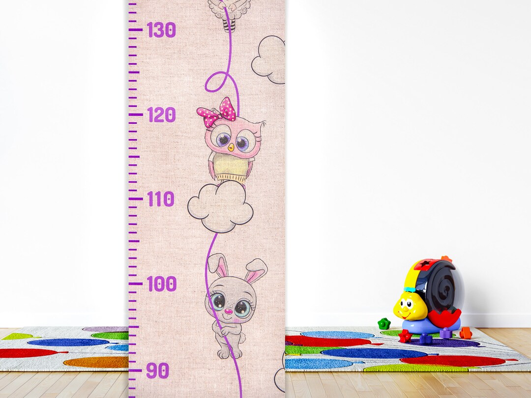 Personalised Height Chart Wood and Canvas Baby Ruler Growth Etsy