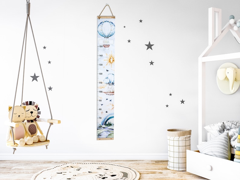 Personalised Baby Height Chart, Baby Chart, Growth Chart, Growth Chart Ruler, Fabric Wall Decal, Baptism Gift Boy, Welcome Baby Gift image 2