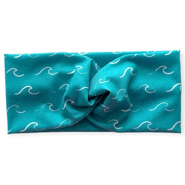 Turquoise Waves Headband | Ocean Waves Headband | Stretch Headband | Headband for Women | Revelry Headband Co.