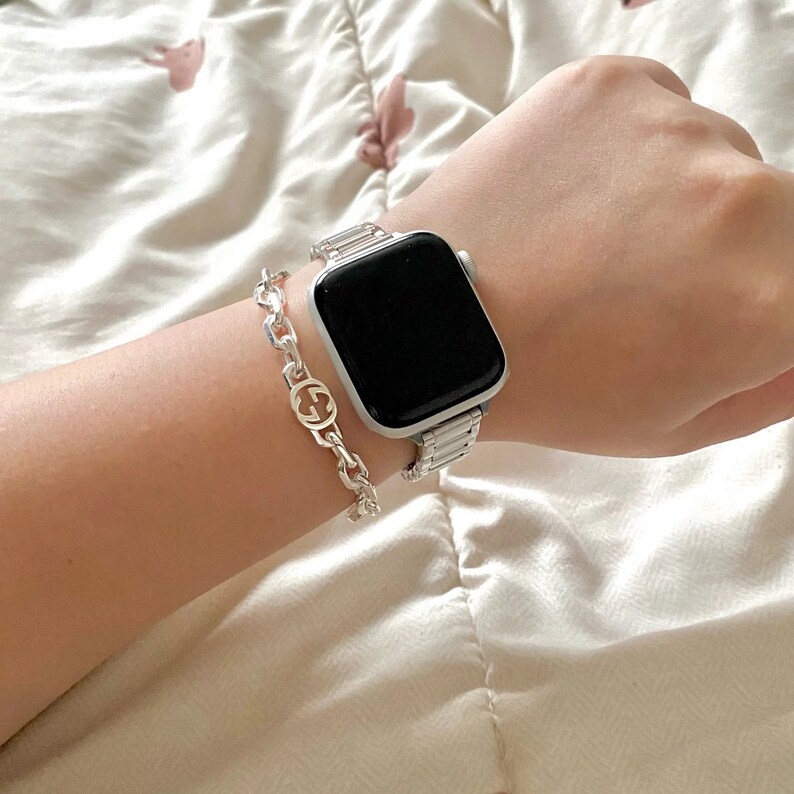 Silver Apple Watch Band 38mm 40mm 41mm 42mm 44mm 45mm Silver Etsy Canada
