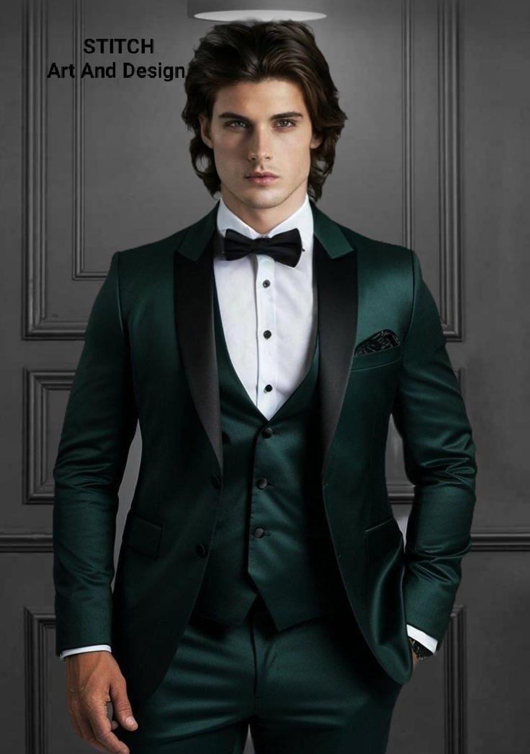 Men Emerald Green Suit, Men's 3 Piece Suit, Casual or Formal Wear for — free download