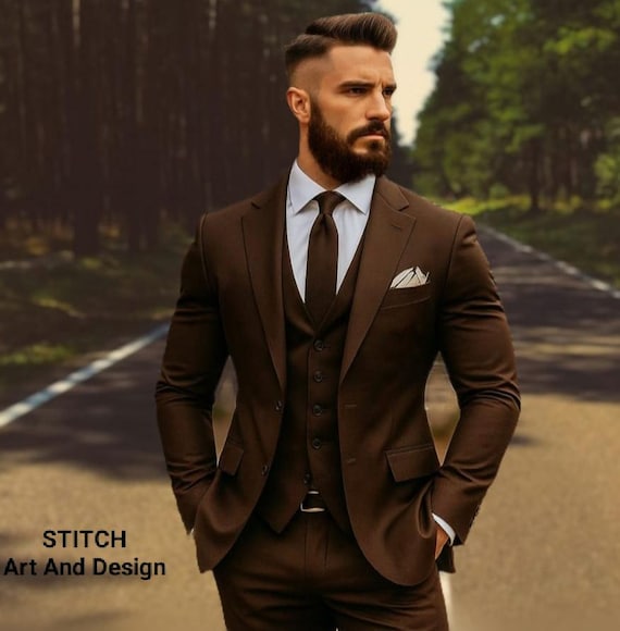 dress for birthday men Cream/Beige Wedding Suits for Men Groom Birthday Party Outfits Formal Men Clothing CS9273 US46 / 34 main image 1