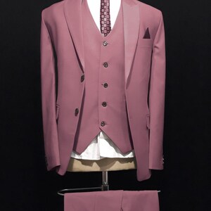 Man Suit - Men Pink Wedding Suit - Groomsmen suit - Suit for man - 3 Piece suit for men&#39;s