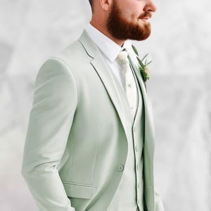 Men Sage Green Suit, Wedding 3 Piece Suits, Slim Fit Party Wear Prom Suits, gift for men,Green tuxedo, Office wear, formal or informal coat.