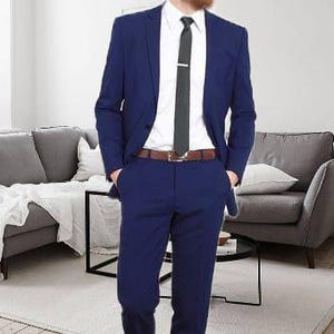 Men Suits, Wedding Suits Blue Slim Fit Suit Groomsmen Wedding Evening Dinner Suit Party Wear Suits For Men