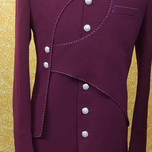 Men Burgundy Suit, Wedding 3 Piece Suits, Slim Fit Party Wear Prom Suits gift for him gift for birthday love.